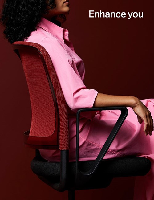 Denn Task Chair with Loop Arms on Dark Frame