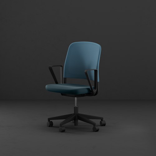 Denn Task Chair with Loop Arms on Dark Frame